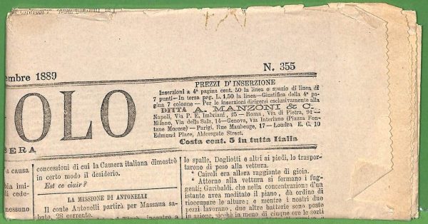 ZA1754 - GIORNALE D'epoca - Dicembre  1889   IL PUNGOLO  - NAPOLI - immagine 2