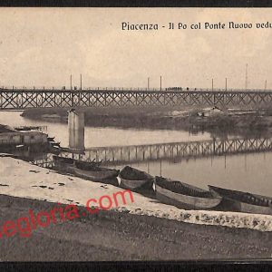 ah7428 - CARTOLINA D'EPOCA - Piacenza Città - Il Po col Ponte Nuovo