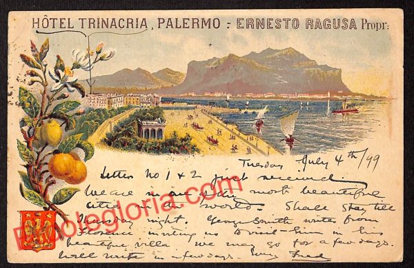 ah5056 - CARTOLINA D'EPOCA - Palermo Città- Hotel Trinacria