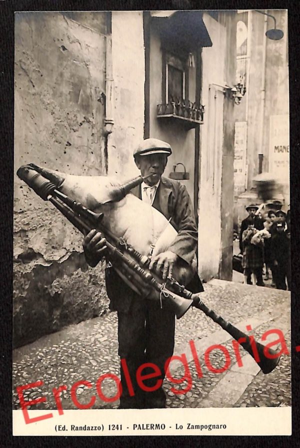 ah5059 - CARTOLINA D'EPOCA - Palermo Città - Lo Zampognaro