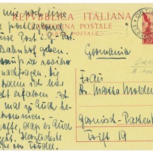 P2636 - ITALIA , L 35 QUADRIGA ROMANA, DA ORTISEI 8.8.1958 PER LA GERMANIA