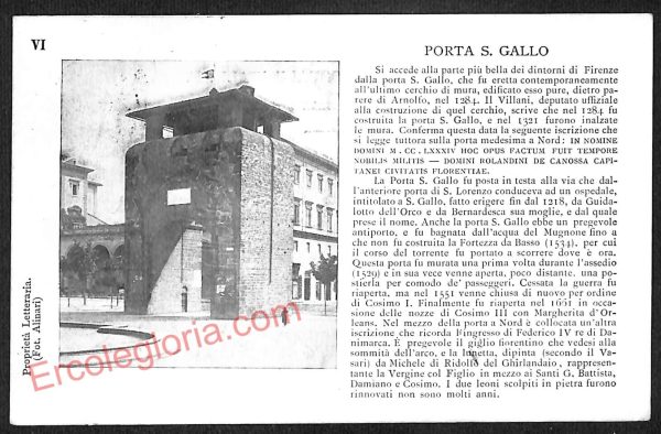 ae6433 - CARTOLINA D'EPOCA -  Firenze  Città - Porta S. Gallo