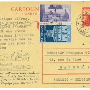 P2639 - ITALIA REPUBBLICA, CARTOLINA POSTALE LIRE, 3 C/ AFFRANCATURA AGGIUNTA