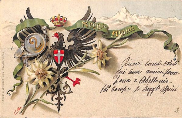 ac6789 - CARTOLINA D'EPOCA - REGGIMENTALI - Alpini  1908