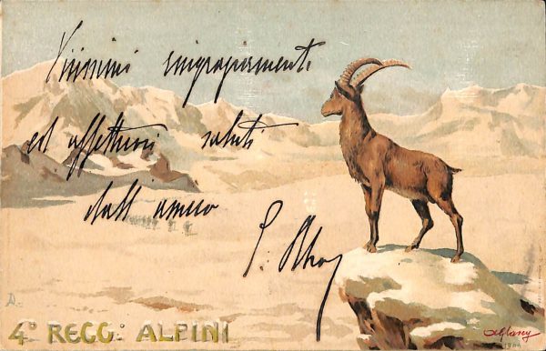 ac6799 - CARTOLINA D'EPOCA - REGGIMENTALI - Alpini  1912