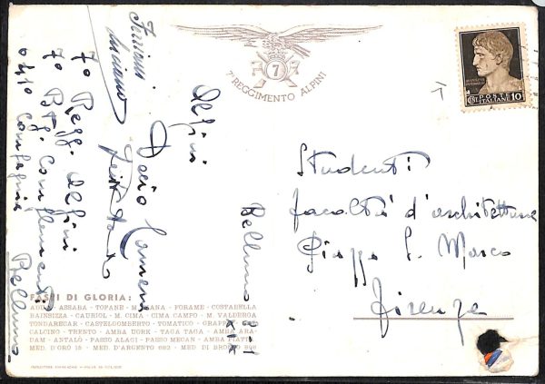 ac6802 - CARTOLINA D'EPOCA - REGGIMENTALI - Alpini - immagine 2