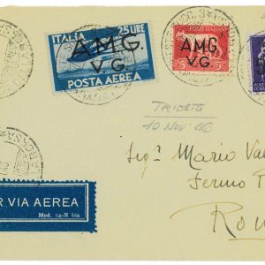 P2645 - ITALIA AMGVG , LETTERA SOVRAFFRANCATA CON IL RARO SASS. 11 D SU BUSTA