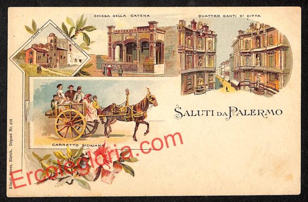 ah5067 - CARTOLINA D'EPOCA - Palermo Città - Quattro Canti