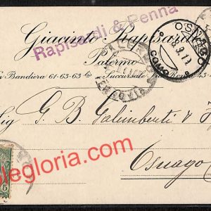 ah5074 - STORIA POSTALE - Palermo Città - Giacinto Rapisardi