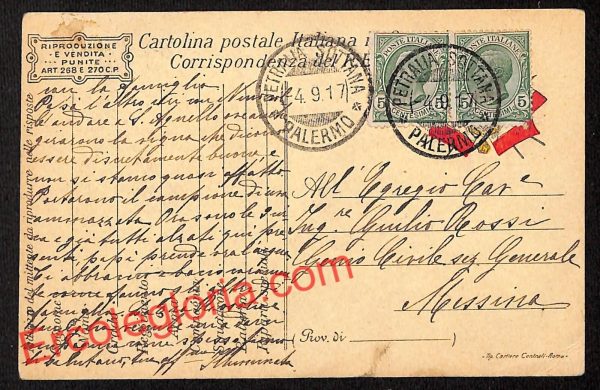 ah5076 - STORIA POSTALE - Palermo Città