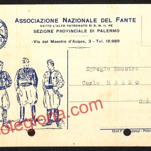 ah5086 - STORIA POSTALE - Palermo Città - Associazione Nazionale del Fante