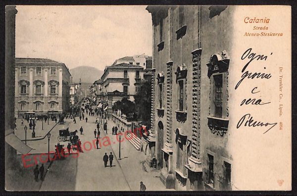 ae4717 - CARTOLINA D'EPOCA - Catania Città - Strada Atenea - Stesicorea