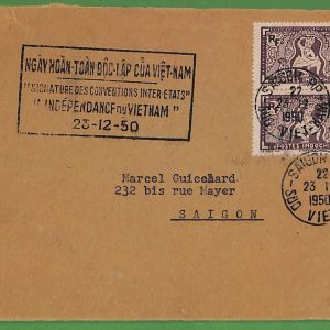 ad6484 -   INDOCHINE - Postal History -  COVER FRONT Independance 1950