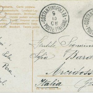 P0309 - LEVANTE Italian Costantinopoli - Storia Postale - Sass 10 su cartolina
