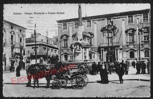 ae4720 - CARTOLINA D'EPOCA - Catania Città - Fontana Elefante  1923