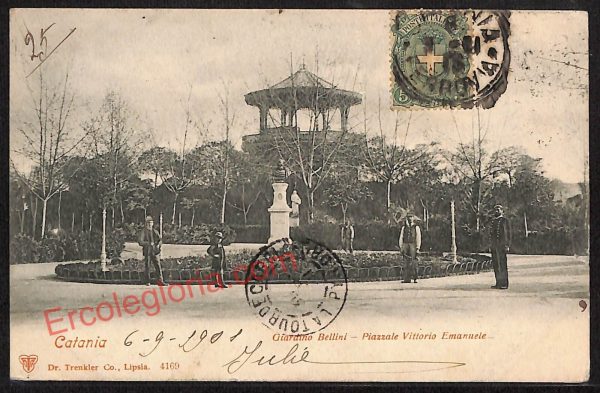 ae4732 - CARTOLINA D'EPOCA - Catania Città - Giardino Bellini