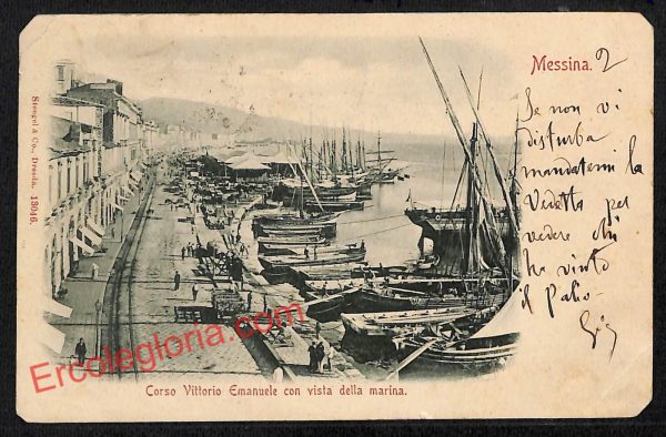 ag8623 - CARTOLINA D'EPOCA - Messina Città - Corso Vittorio Emanuele