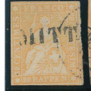 P3290 A - SWITZERLAND 1856, CAT,NR. 25 D , USED