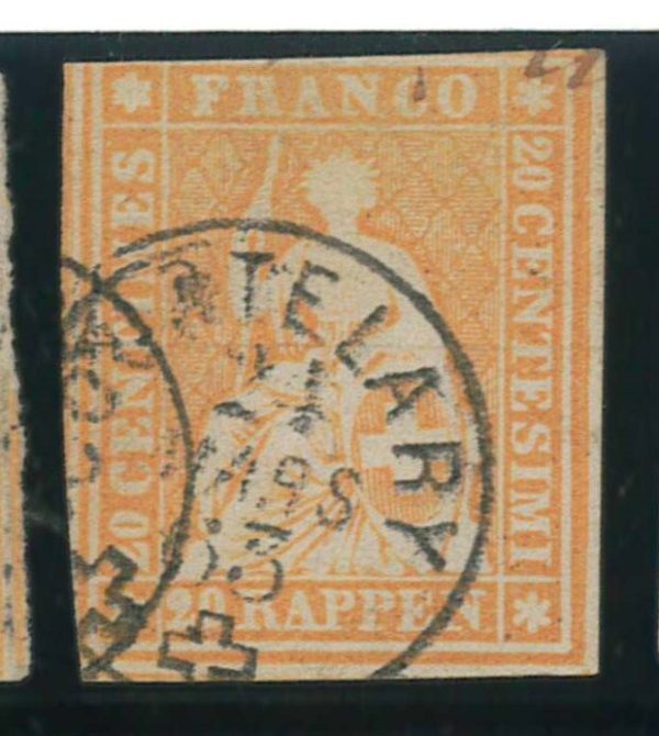 P3290 A - SWITZERLAND 1856, CAT,NR. 25 D , USED