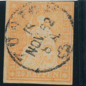 P3290 A - SWITZERLAND 1856, CAT,NR. 25 D , USED