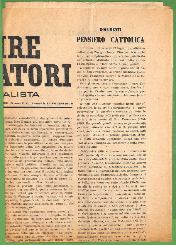 ZA1771 - GIORNALE D'epoca SVIZZERA - 1945 L'Avvenire dei LAVORATORI Zurich - immagine 2