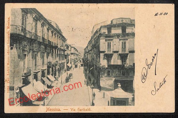 ag8625 - CARTOLINA D'EPOCA - Messina Città - Via Garibaldi