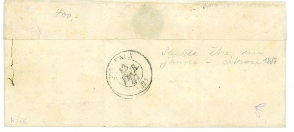 P2863 - FRANCE YVERT 13 A B JAUNE CITRON IN PAIR 1857, ON FOLDED LETTER. - immagine 2