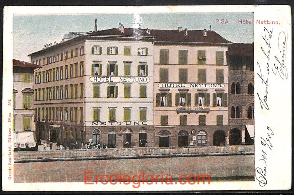 ad0170 - CARTOLINA D'EPOCA - Pisa Città - Hotel Nettuno  1903