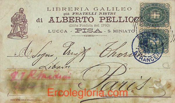 ad0187 - CARTOLINA D'EPOCA - Pisa Città - Libreria GALILEO di Alberto Pellicci