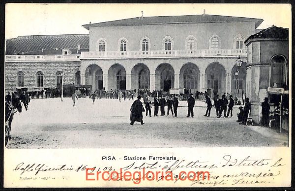 ad0194 - CARTOLINA D'EPOCA - Pisa Città - Stazione Ferroviaria  1903