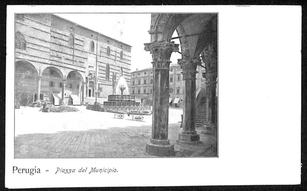 ab8850 - CARTOLINA  D'EPOCA - Perugia Città - Piazza del Municipio
