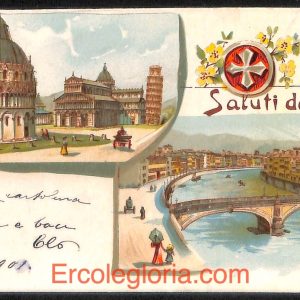 ad0207 - CARTOLINA D'EPOCA - Pisa Città - Oreste Scarlatti  1901