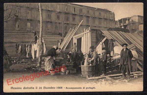 ag8628 - CARTOLINA D'EPOCA - Messina Città - Accampamento di profughi