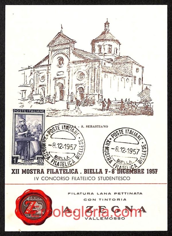 ae1784 - CARTOLINA  D'EPOCA - Biella Città - S. Sebastiano