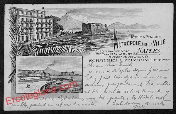 ah3720 - CARTOLINA D'EPOCA - Napoli Città - Hotel Mètropole De La Ville