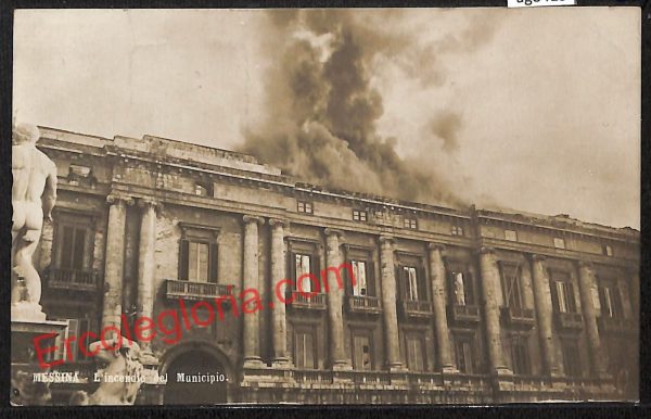 ag8415 - CARTOLINA D'EPOCA - Messina Città - L' incendio del Municipio