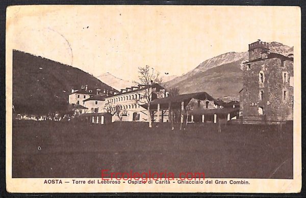 ad9859 - CARTOLINA  D'EPOCA - Aosta Città - Torre del Lebbroso  1909