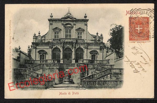 ag8416 - CARTOLINA D'EPOCA - Messina Città - Monte di Pietà