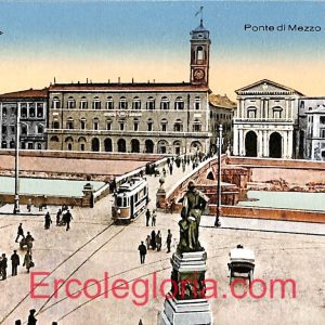 ad0226 - CARTOLINA D'EPOCA - Pisa Città - Ponte di Mezzo e Piazza Garibaldi