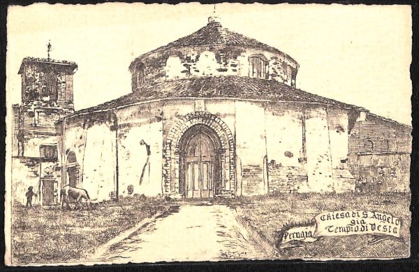 ab8896 - CARTOLINA  D'EPOCA - Perugia Città - Chiesa S. Angelo