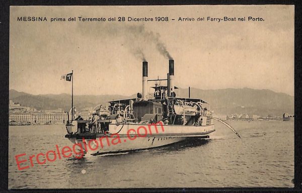 ag8424 - CARTOLINA D'EPOCA - Messina Città - Arrivo del Ferry - Boats