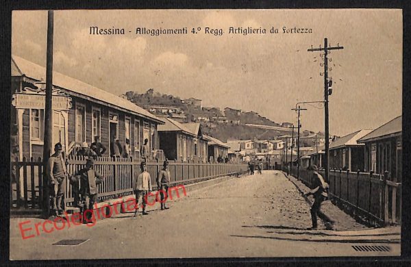 ag8632 - CARTOLINA D'EPOCA - Messina Città - 4° Regg. Artiglieria da Fortezza