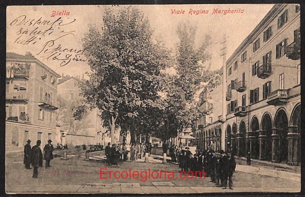 ae1789 - CARTOLINA  D'EPOCA - Biella Città - Viale Regina Margherita  1908