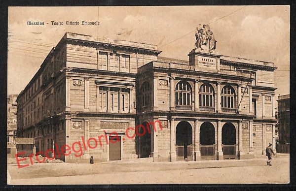 ag8428 - CARTOLINA D'EPOCA - Messina Città - Teatro Vittorio Emanuele