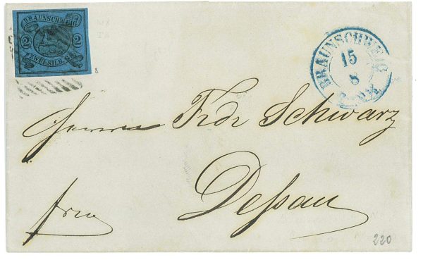 P2871 - BRAUNSCHWEIG MICHEL NR. 7 1856, SUPER LUXUS QUALITY