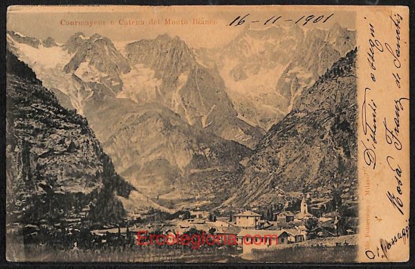 ad9914 - CARTOLINA  D'EPOCA - Aosta Provincia - Courmayeur   1901