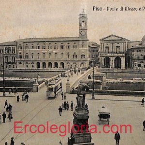 ad0238 - CARTOLINA D'EPOCA - Pisa Città - Ponte di Mezzo e Piazza Garibaldi