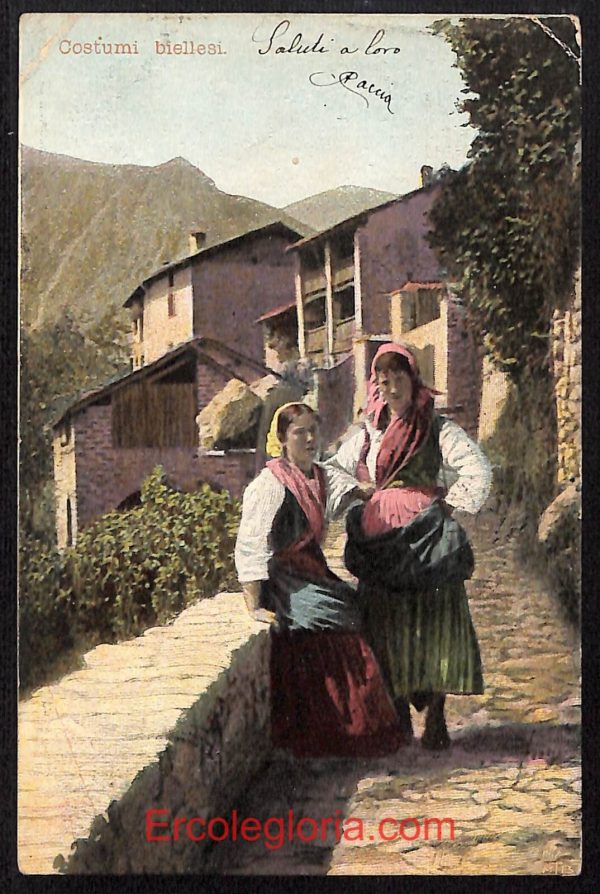 ae1795 - CARTOLINA  D'EPOCA - Biella Città - COSTUMI BIELLESI  1905