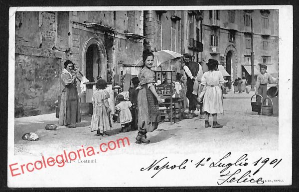 ah3734 - CARTOLINA D'EPOCA - Napoli Città - Costumi Napoletani