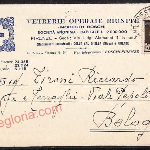 ae6636 - CARTOLINA D'EPOCA - Firenze Città - Vetrerie Operaie Riunite